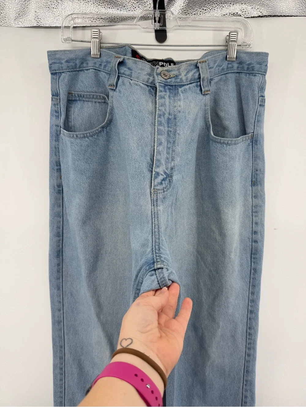 VTG Y2K Southpole Streetwear 90s Hiphop Retro SkaterBaggy Light Wash Jeans Sz36